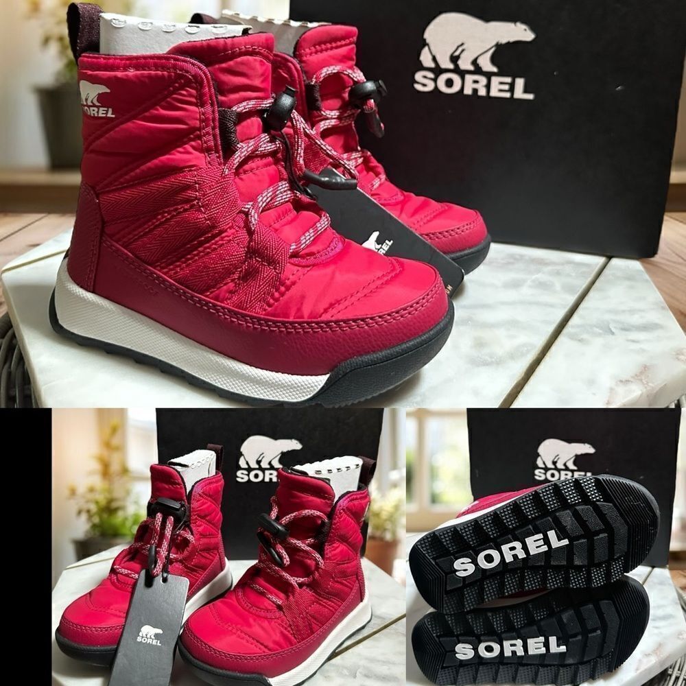 NIB SOREL Insulated Toddler Kids Winter Snow Whitney 2 Short Lace Boot Size 8
